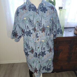 Croft & Barrow Men’s Hawaiian ALOHA Short Sleeve Button Up Shirt Cotton XL
